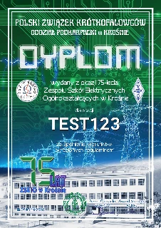 Dyplom 75 lat Elektryka w Turaszówce SWL