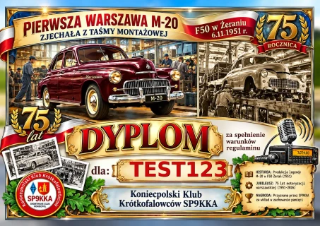 Jubileusz 75- LECIA Motoryzacji Warszawskiej.Pierwsza Warszawa M-20 — DX