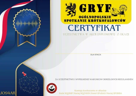 Certyfikat uczestnictwa