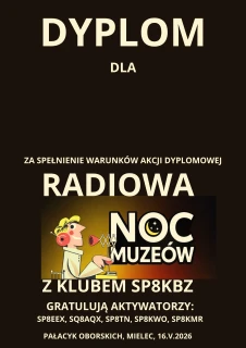 Dyplom za udział w RNM z SP8KBZ