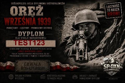 Dyplom dla stacji nasłuchowej